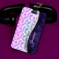 Mermaid skin lila silber Imitate Glitzer monogramm