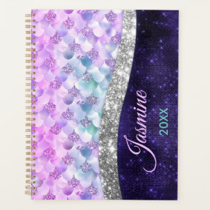 Mermaid skin lila silber Imitate Glitzer monogramm Planer