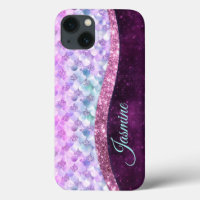 Mermaid skin pink silber Imitate Glitzer monogramm