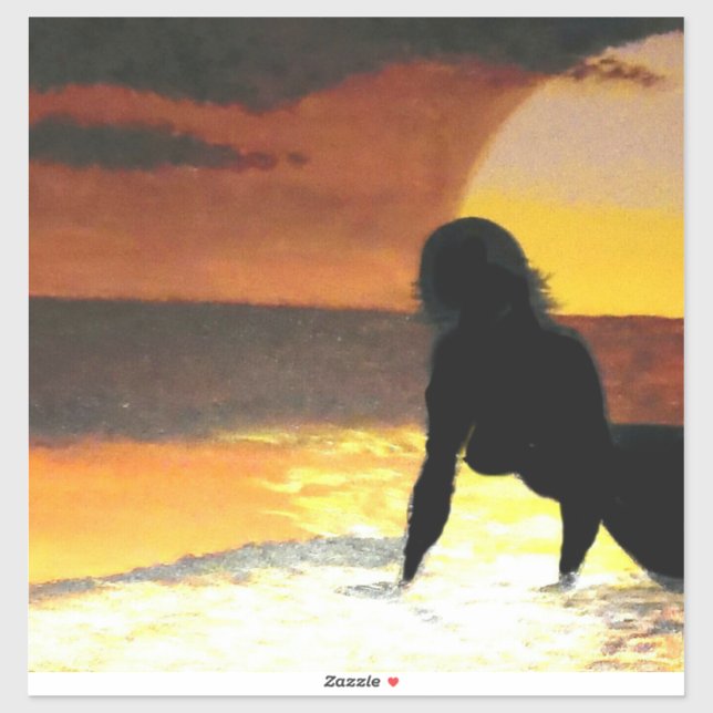 Mermaid-Sonnenuntergang #1 Aufkleber (Blatt)