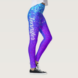 Mermaid Sparkle Scales Lila Blue Joggen NAME Leggings