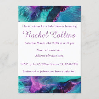 Mermaid Splash Abstrakt Babydusche Einladung