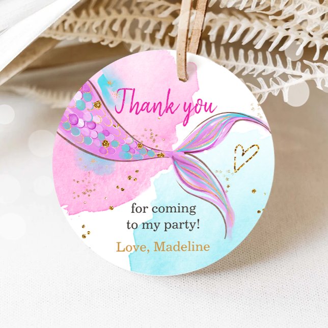 Mermaid Splish Splash Pool Party Girl Birthday Geschenkanhänger (Von Creator hochgeladen)