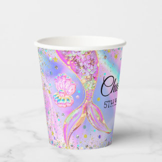 Mermaid Splish Splash Pool Party Girl Birthday Pappbecher