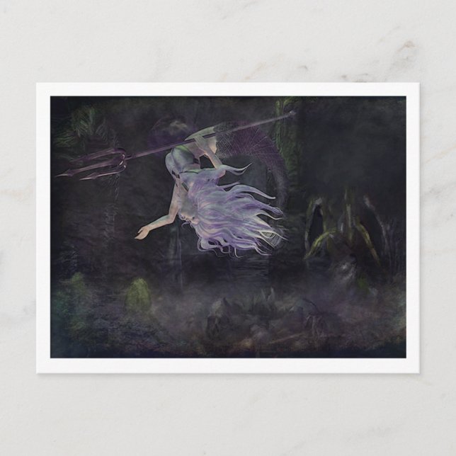 Mermaid spots baby krakens, skulls postcard postkarte (Vorderseite)