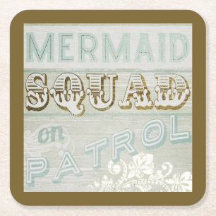 Mermaid Squad auf Patrol Rechteckiger Pappuntersetzer