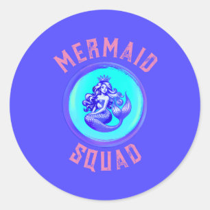Mermaid Squad Birthday Party Thema Runder Aufkleber