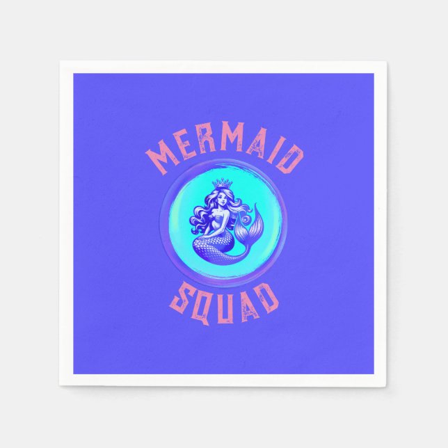 Mermaid Squad Birthday Party Thema Serviette (Vorderseite)
