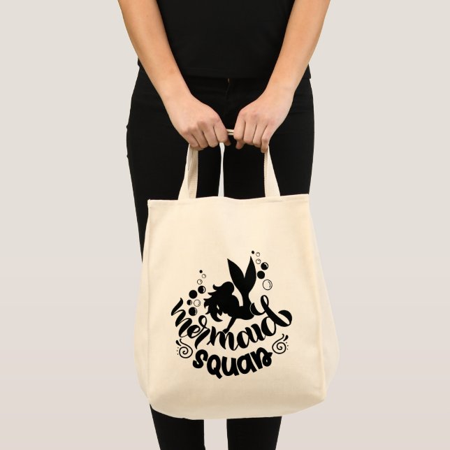Mermaid Squad Funny Niedlich Beach Tote Bag Tragetasche (Vorderseite (Produkt))