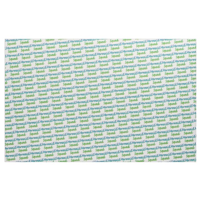 Mermaid Squad Green und Blue Letters Stoff (Yard (91,4 cm))