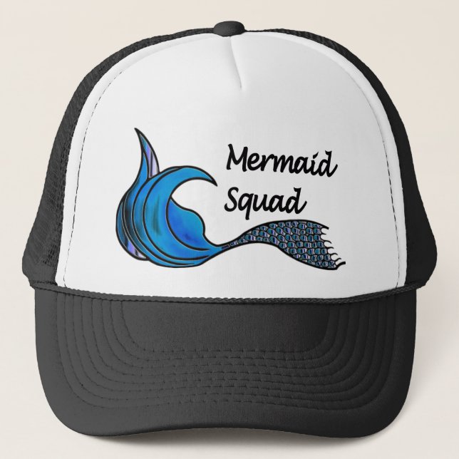 Mermaid Squad in Blues Truckerkappe (Vorderseite)