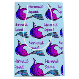 Mermaid Squad lila und blauer Schwanz auf Geschenk Mittlere Geschenktüte
