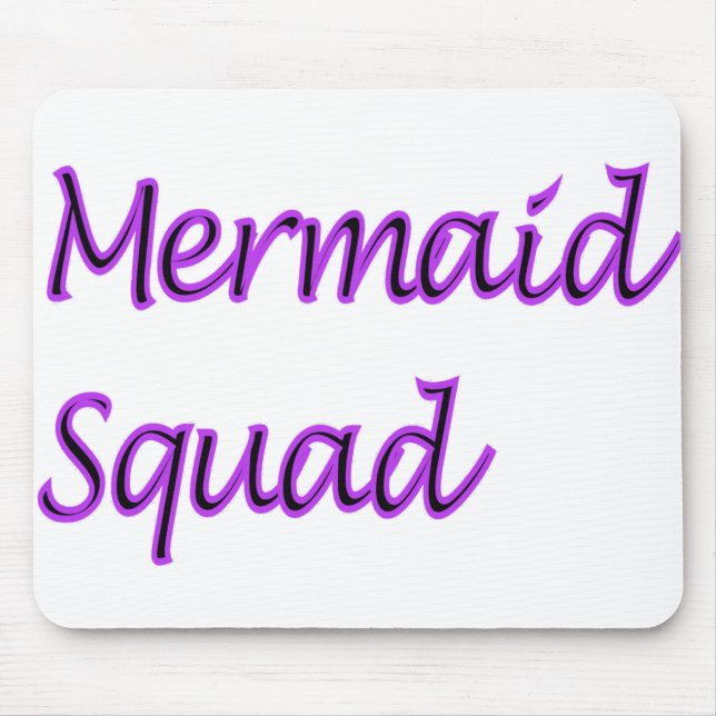 Mermaid Squad Lila Wörter Mousepad (Vorne)