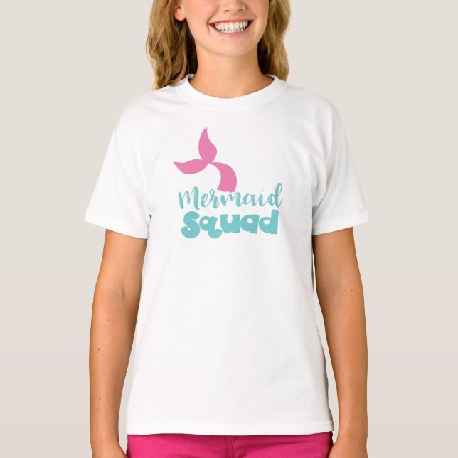 Mermaid Squad, Mermaid Schwanz, Meerjungfrau Silho T-Shirt (Vorderseite)