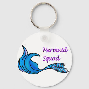 Mermaid-Squad mit blauem Schwanz auf Schlüsselanhä Schlüsselanhänger