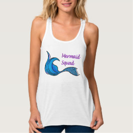 Mermaid-Squad mit blauer Meerjungfrau-Schwanz Tank Top