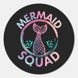Mermaid Squad Runder Aufkleber