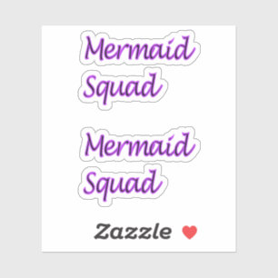 Mermaid-Squad-Wörter nur auf Aufklebern Aufkleber