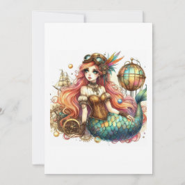 Mermaid Steampunk Einladung
