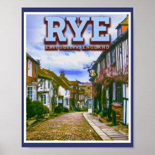 MERMAID STREET - RYE - OSTSUSSEX ENGLAND Vereinigt Poster