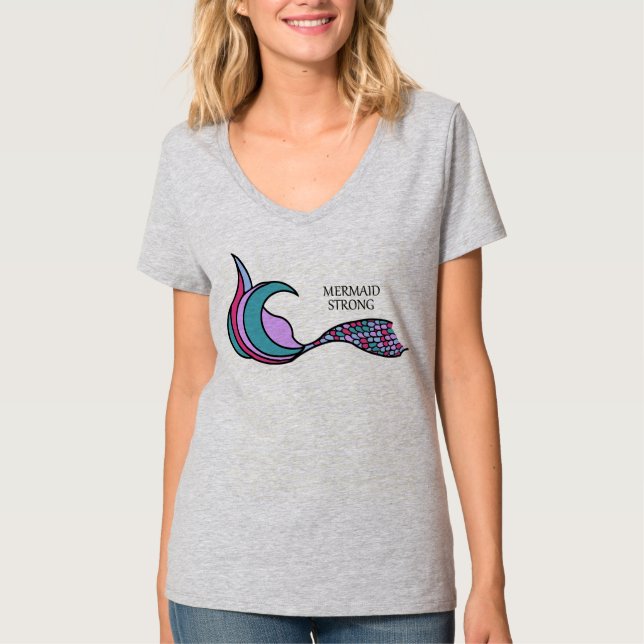Mermaid Strong Mermaid Schwanz to Shirt (Vorderseite)