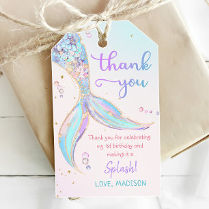 Mermaid Summer Pool 1. Geburtstag Party Geschenkanhänger