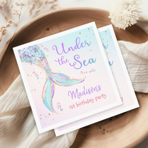 Mermaid Summer Pool 1. Geburtstag Party Serviette