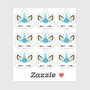 Mermaid Summer Unicorn Stickers Aufkleber