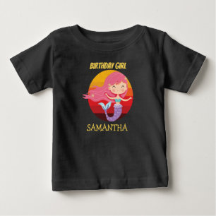 Mermaid Sunset Gelb Geburtstag T - Shirt