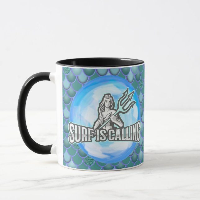 Mermaid Surf ruft die BLUE-Tasse an Tasse (Links)