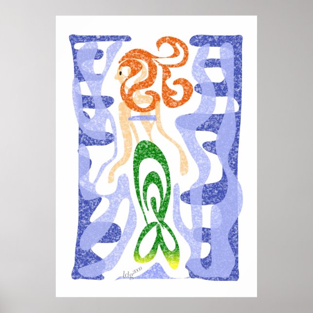Mermaid Swirl Poster (Vorne)