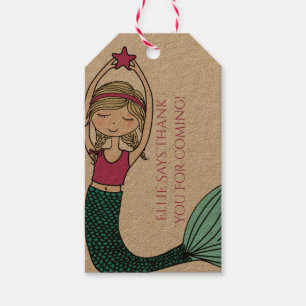 Mermaid-Tag, vielen Dank für Geschenk Tag Geburtst Geschenkanhänger