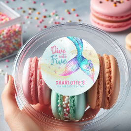 Mermaid tail Dive into Five Glitter Sticker