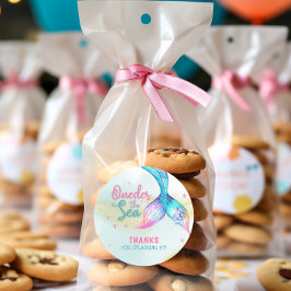 Mermaid Tail Onder the sea 1st birthday Runder Aufkleber