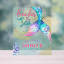 Mermaid Tail Onder the sea 1st birthday Welcome