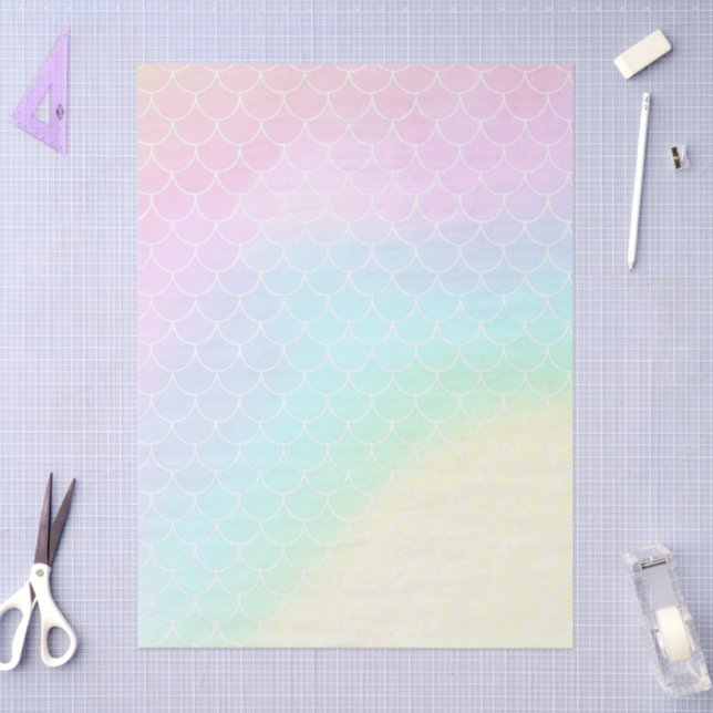 Mermaid Tail Teal Pink Girly Birthday Seidenpapier (Basteln)