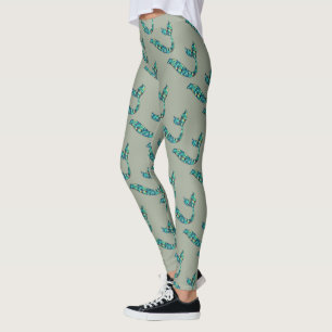 Mermaid Tale Leggings Grau und Grün