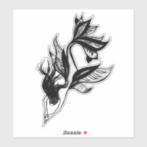 Mermaid Tattoo Style Stipple Schattige Tinte Zeich