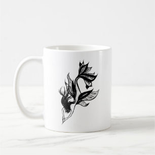 Mermaid Tattoo Style Stipple Schattige Tinte Zeich Kaffeetasse
