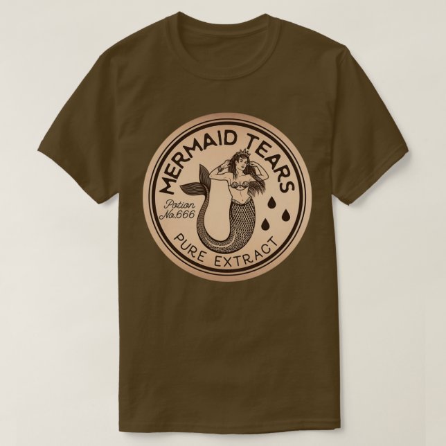 Mermaid Tears Tränke Vintag Label T-Shirt (Design vorne)