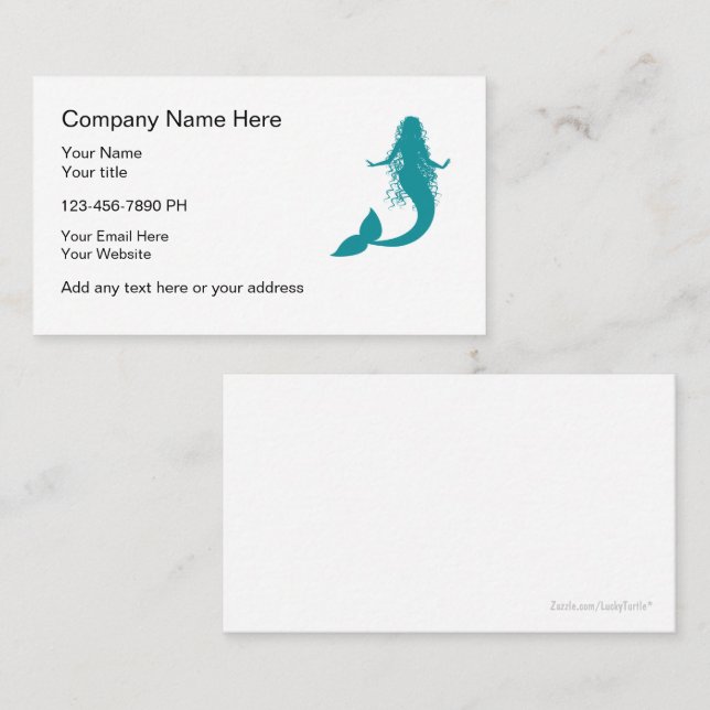 Mermaid Theme Business Cards Visitenkarte (Vorne/Hinten)