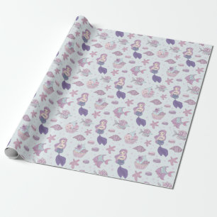Mermaid Theme Party Pastell Aquamarin Geburtstag Geschenkpapier