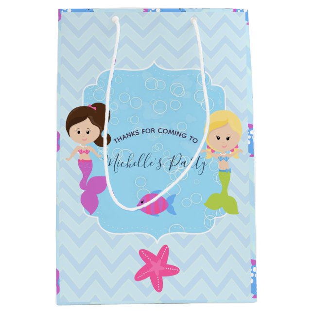 Mermaid themed Birthday Party Guest favorit Mittlere Geschenktüte (Vorderseite)