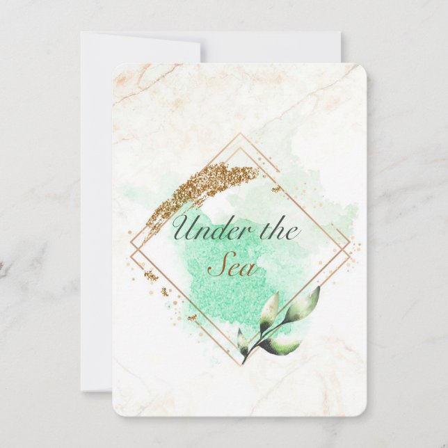 Mermaid Themed Bridal Dusche Einladung (Vorderseite)