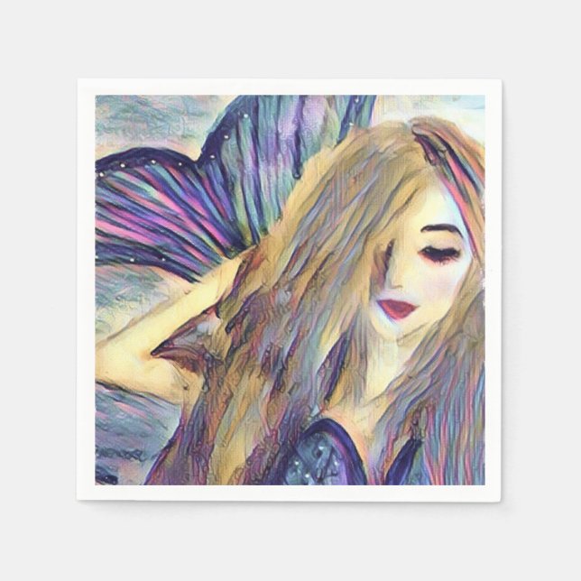 Mermaid-Themenpartei Zollpapiere-Teller Serviette (Vorderseite)