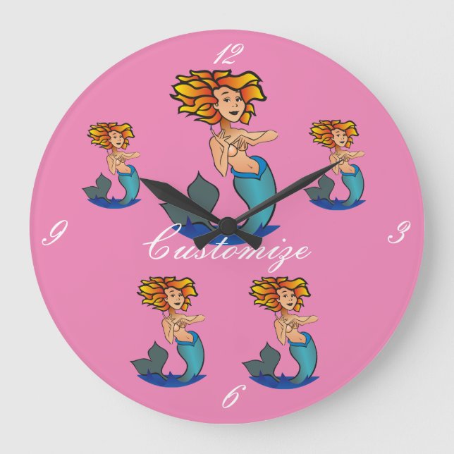 Mermaid Thunder_Cove Große Wanduhr (Vorderseite)