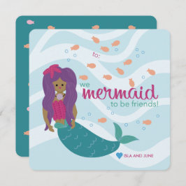 Mermaid to be Friends - L - Klassenraum Valentine Mitteilungskarte