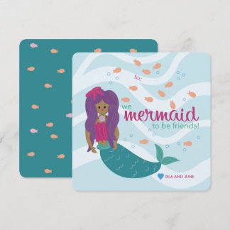 Mermaid to be Friends - L - Klassenraum Valentine Mitteilungskarte