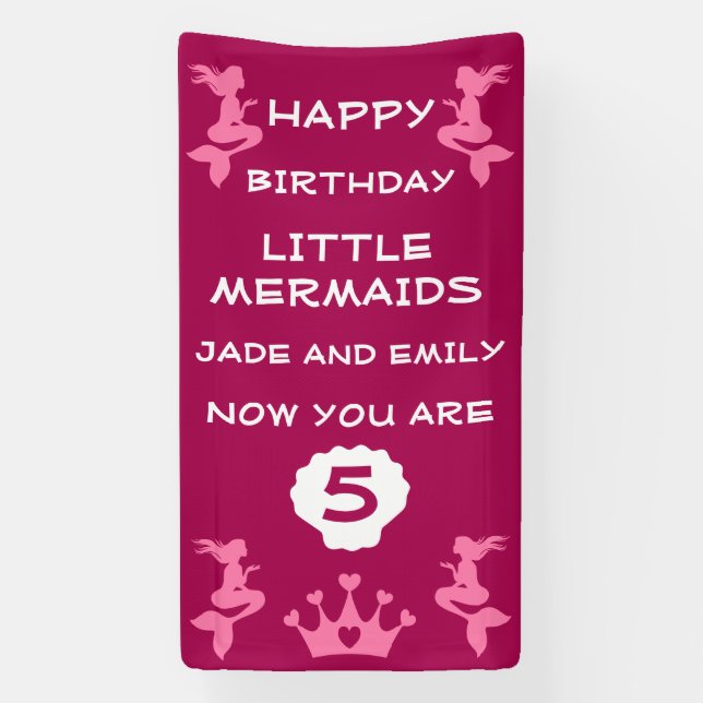 Mermaid Twin Sisters Banner (Vertikal)