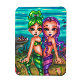 Mermaid Twin Sisters Fantasy Märchen Original Magnet